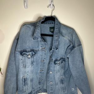 Distressed Oversized Jean Jacket Target Wild Fable Denim size XXL